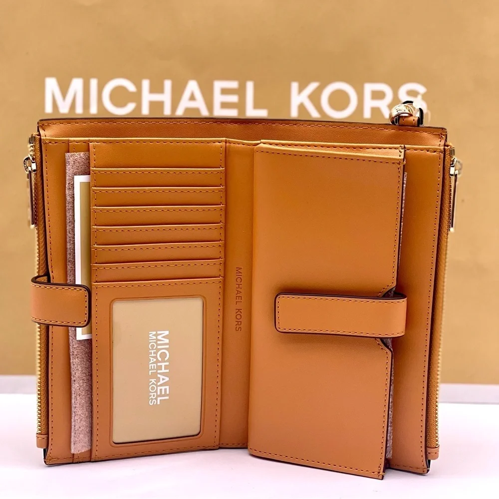 Michael Kors DoubleZip Wallet Wristlet Phone Case Cider Multi